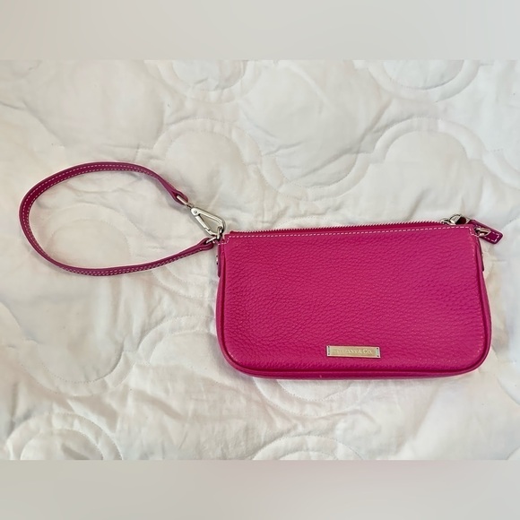 Tiffany & Co leather pochette wristlet mini bag pink raspberry - Picture 2 of 7